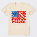 Floral USA Flag 250th Anniversary T-Shirt
