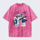 Vintage Close-Up Football Athlete Signature Graphic Washed T-Shirt