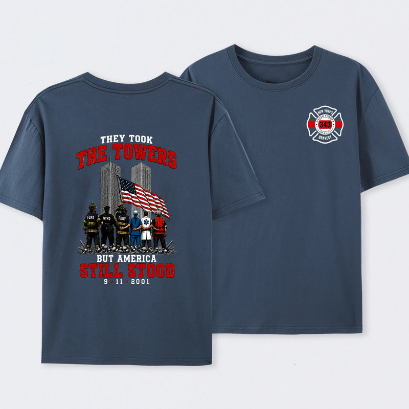 9/11 Memorial They Took The Towers But America Still Stood T-Shirt