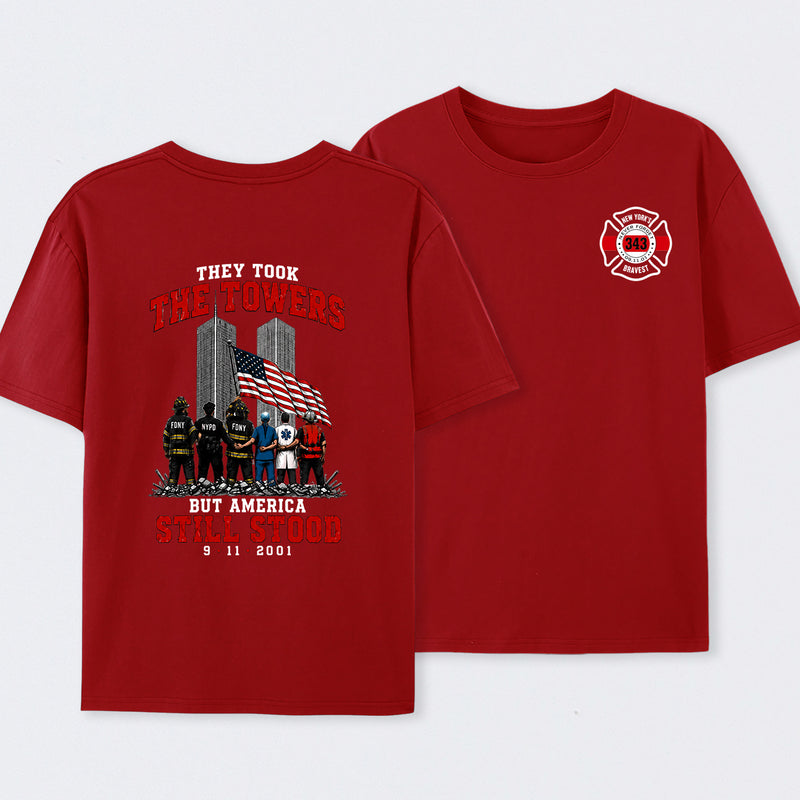9/11 Memorial They Took The Towers But America Still Stood T-Shirt