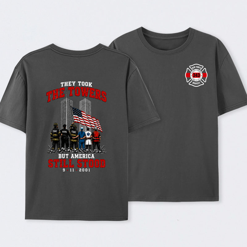 9/11 Memorial They Took The Towers But America Still Stood T-Shirt