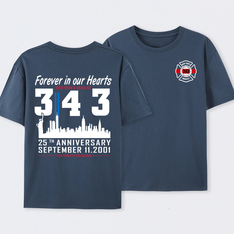 9/11 Memorial New York Firefighter Memorial 343 T-Shirt