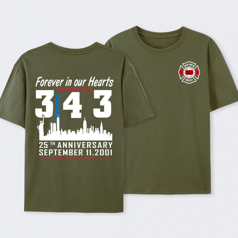 9/11 Memorial New York Firefighter Memorial 343 T-Shirt