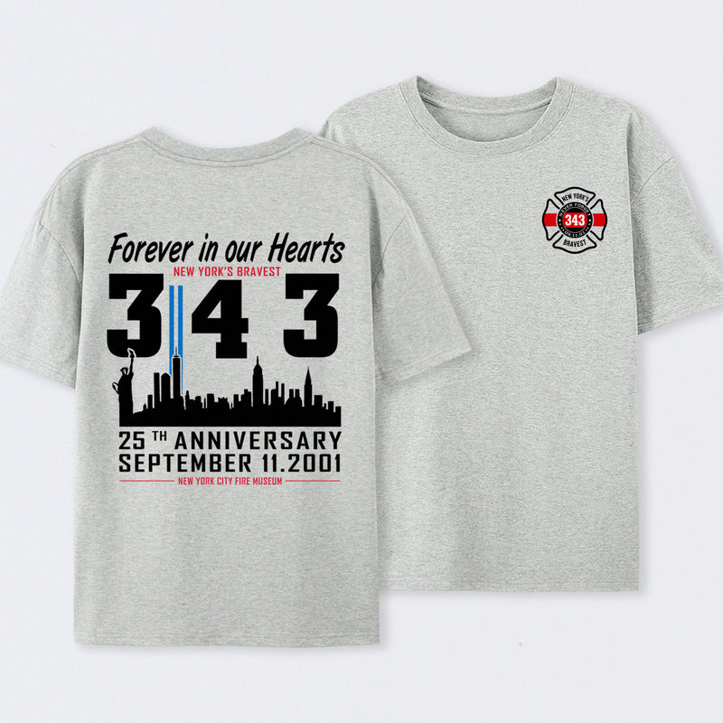9/11 Memorial New York Firefighter Memorial 343 T-Shirt