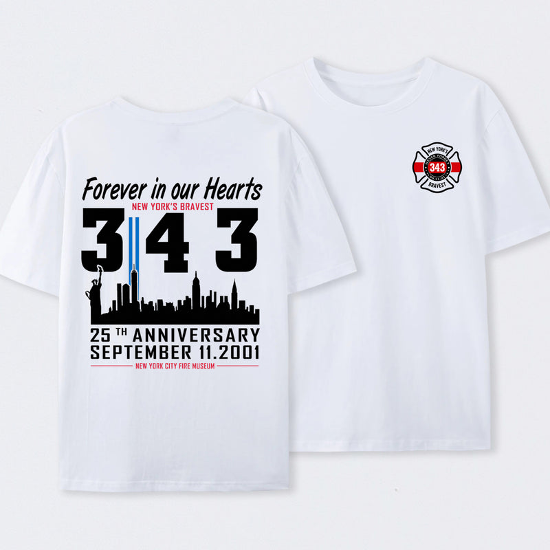 9/11 Memorial New York Firefighter Memorial 343 T-Shirt