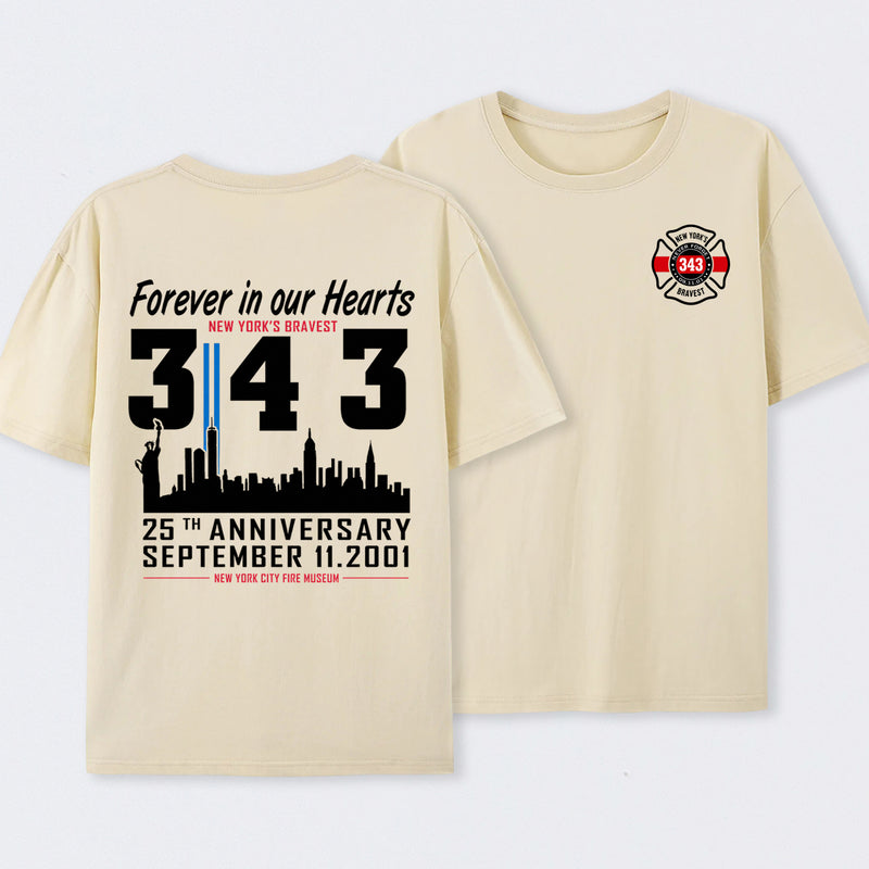 9/11 Memorial New York Firefighter Memorial 343 T-Shirt