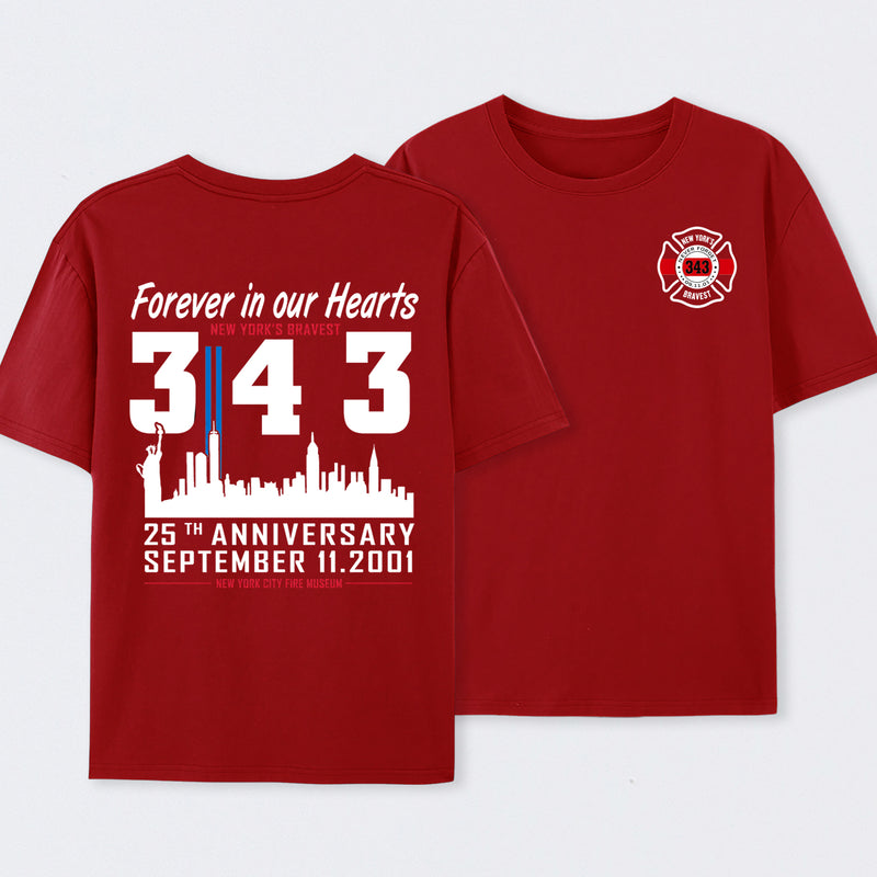 9/11 Memorial New York Firefighter Memorial 343 T-Shirt