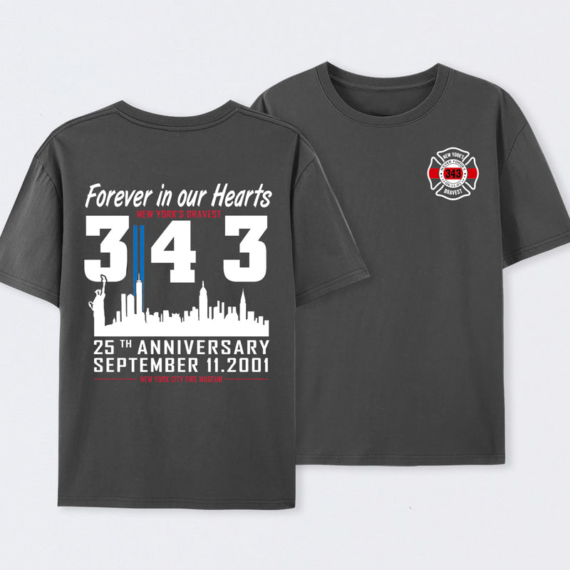 9/11 Memorial New York Firefighter Memorial 343 T-Shirt