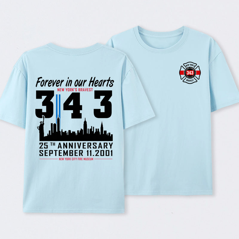 9/11 Memorial New York Firefighter Memorial 343 T-Shirt