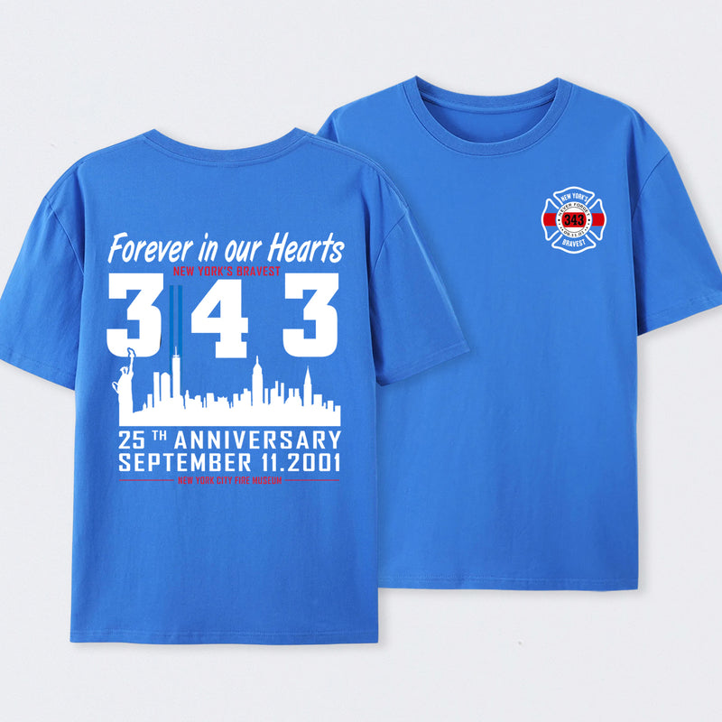 9/11 Memorial New York Firefighter Memorial 343 T-Shirt
