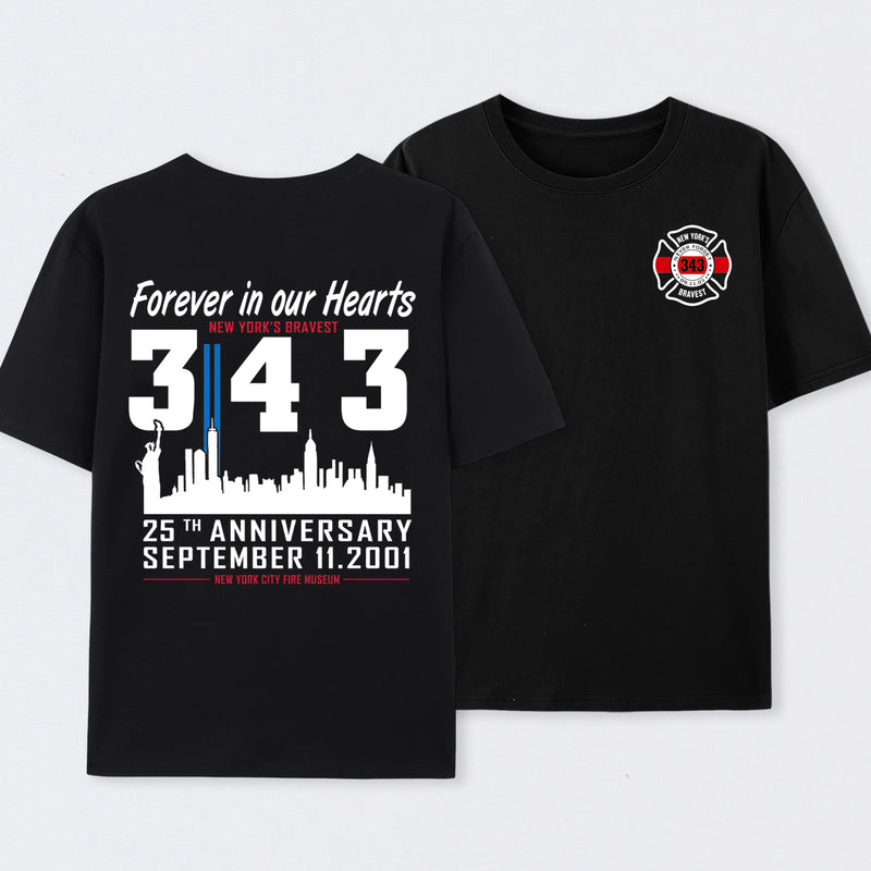 9/11 Memorial New York Firefighter Memorial 343 T-Shirt