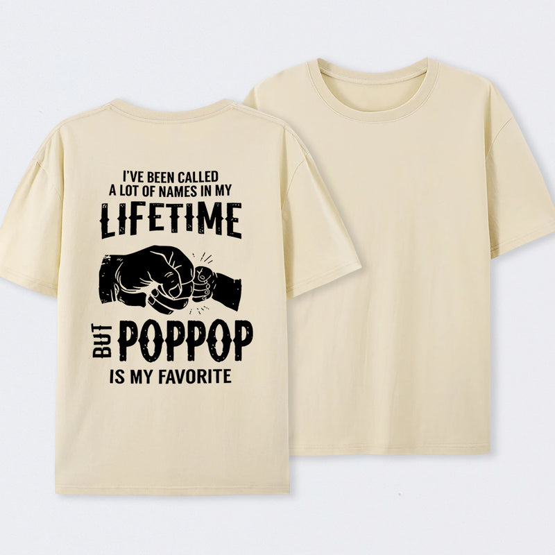 Pop Pop Name Graphic Casual Streetwear T-Shirt