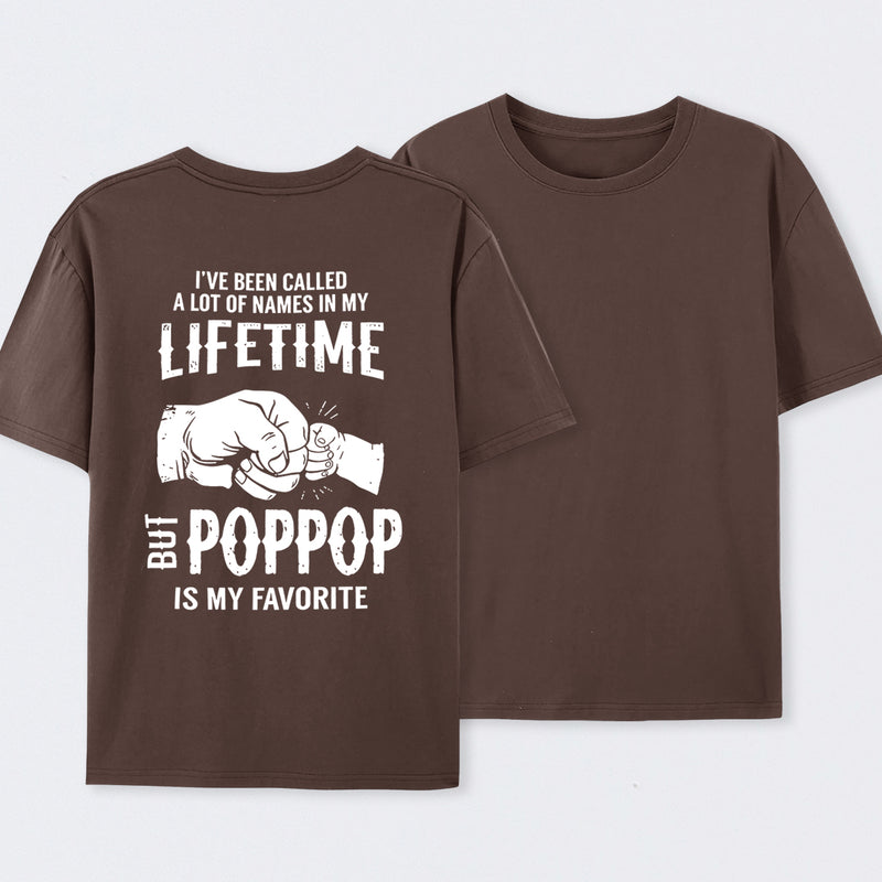 Pop Pop Name Graphic Casual Streetwear T-Shirt