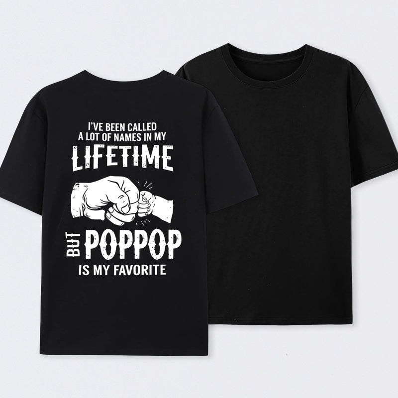 Pop Pop Name Graphic Casual Streetwear T-Shirt