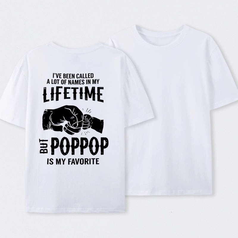 Pop Pop Name Graphic Casual Streetwear T-Shirt