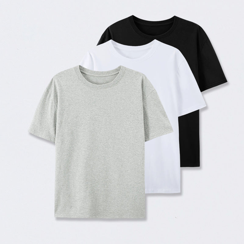 Crew Neck Cotton T-Shirt 3-Pack