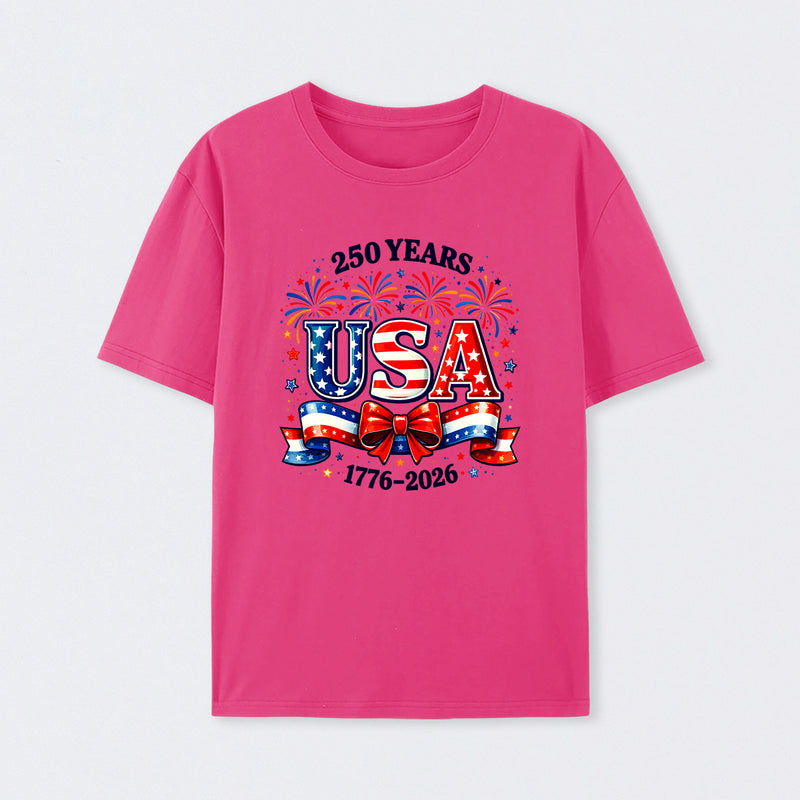 Patriotic Bow Fireworks Cute T-Shirt