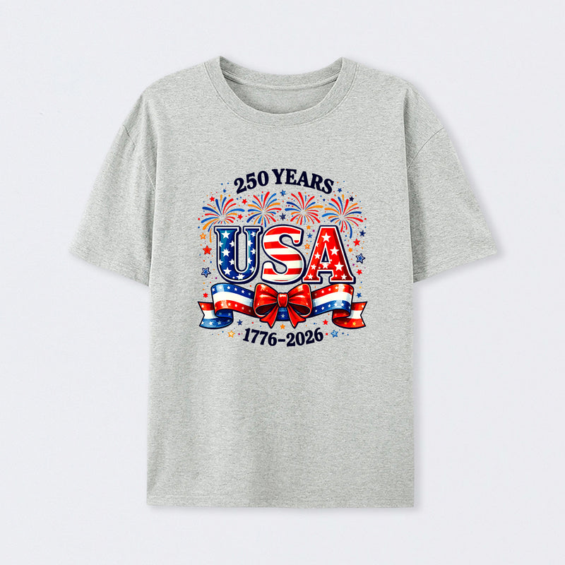 Patriotic Bow Fireworks Cute T-Shirt