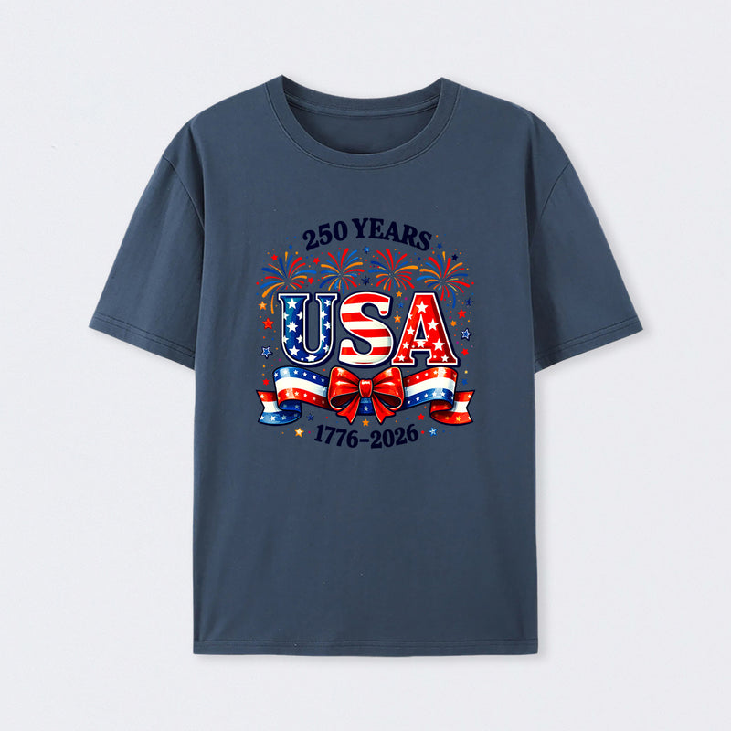 Patriotic Bow Fireworks Cute T-Shirt