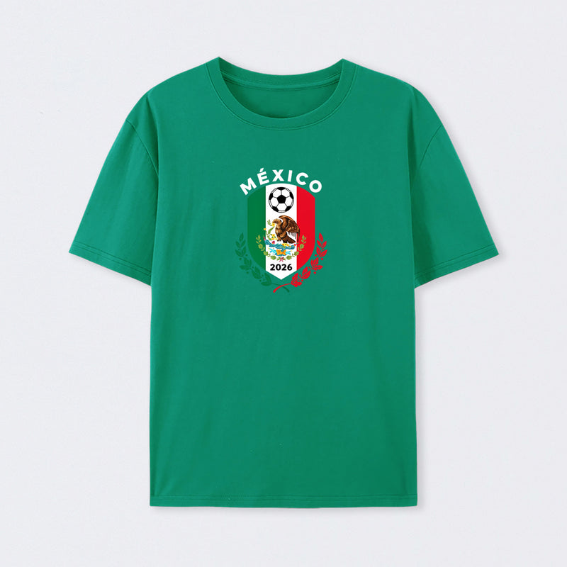 Mexico Emblem World Cup Soccer 2026 Football Crew T-Shirt