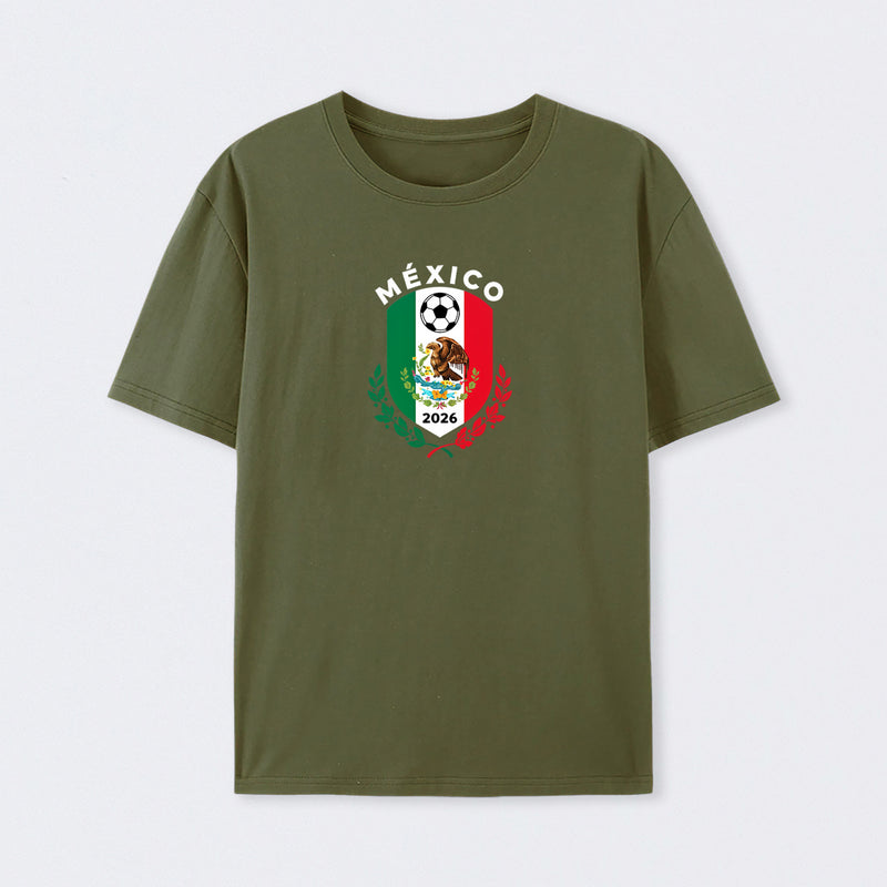 Mexico Emblem World Cup Soccer 2026 Football Crew T-Shirt