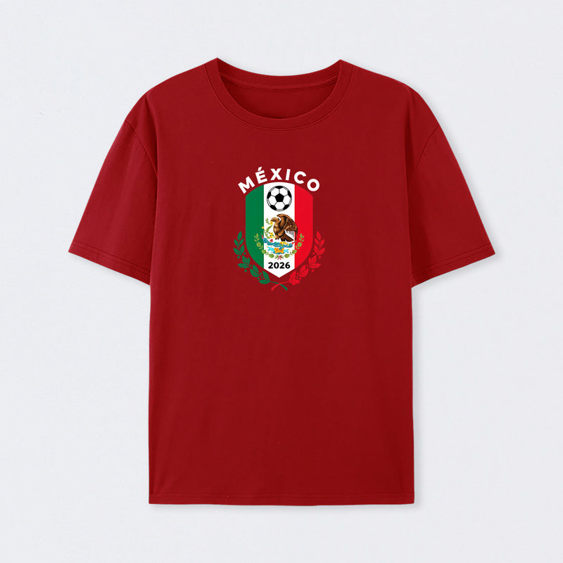 Mexico Emblem World Cup Soccer 2026 Football Crew T-Shirt