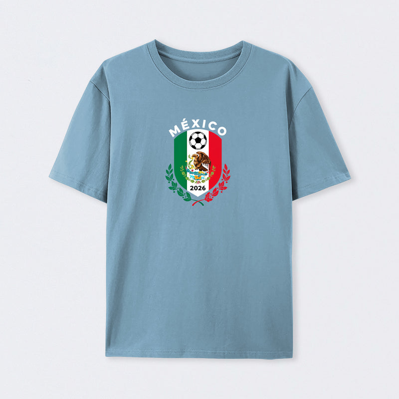 Mexico Emblem World Cup Soccer 2026 Football Crew T-Shirt