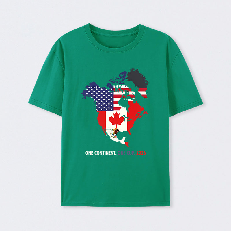 One Continent One Cup 2026 World Cup USA Canada Mexico T-Shirt