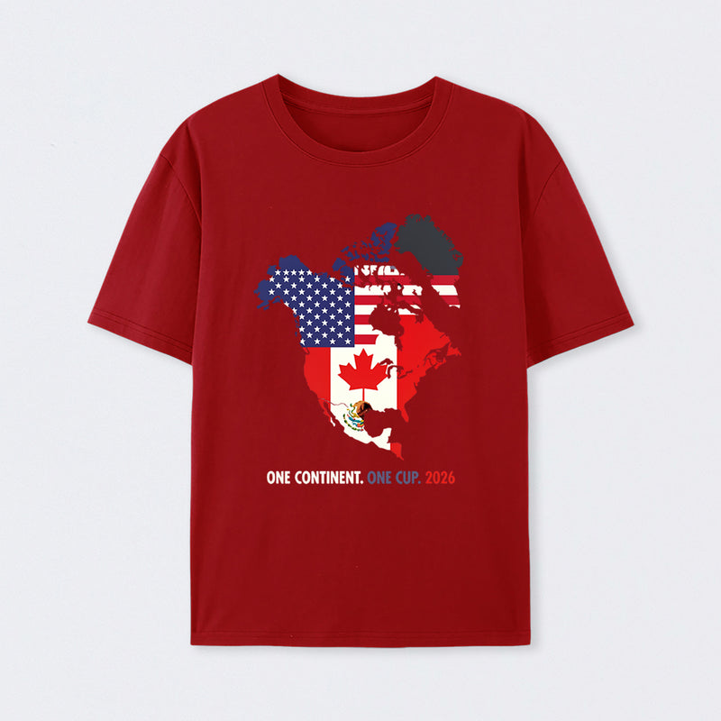 One Continent One Cup 2026 World Cup USA Canada Mexico T-Shirt