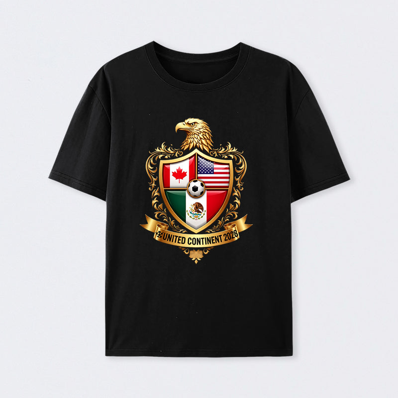 Golden Continental Eagle Soccer World Cup Crest 2026 T-Shirt