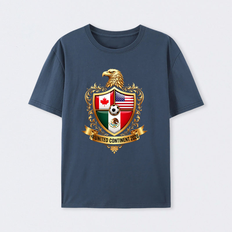 Golden Continental Eagle Soccer World Cup Crest 2026 T-Shirt
