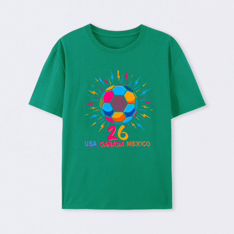 Colorful Soccer Ball USA Canada Mexico 26 World Cup 2026 T-Shirt