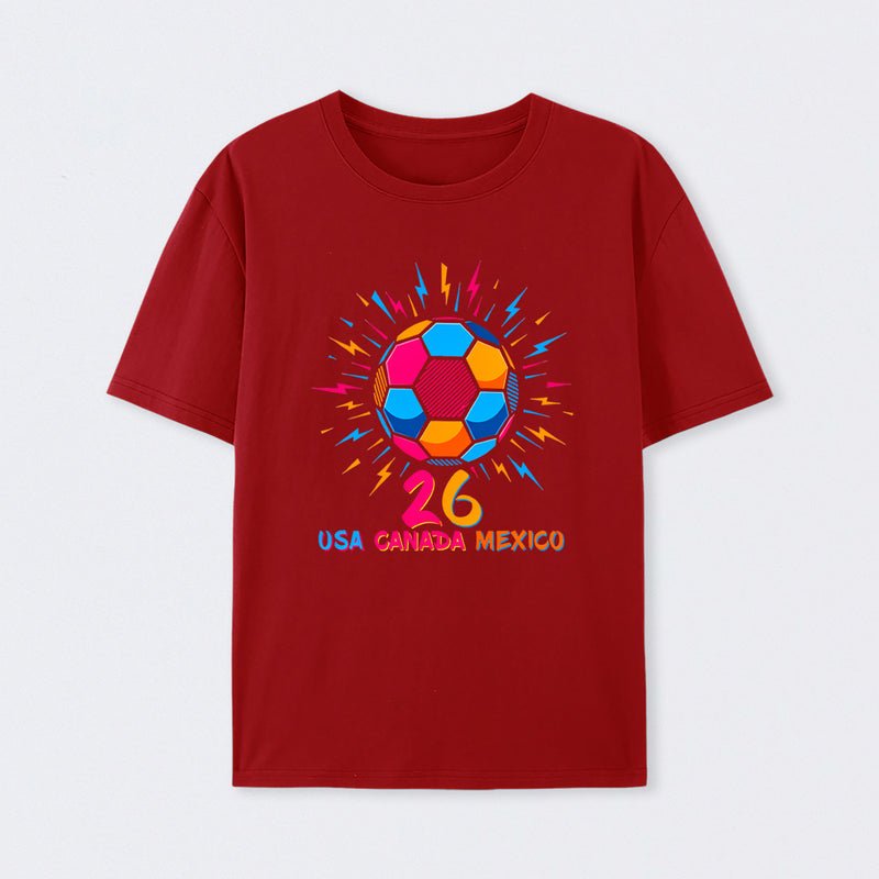 Colorful Soccer Ball USA Canada Mexico 26 World Cup 2026 T-Shirt