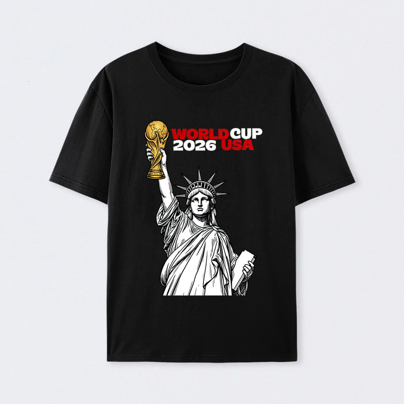 Statue of Liberty World Cup Trophy – USA 2026 Soccer Line Art Design T-Shirt