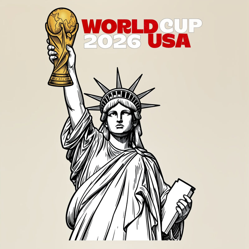 Statue of Liberty World Cup Trophy – USA 2026 Soccer Line Art Design T-Shirt