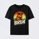 Retro Sunglasses Capybara Bruh Funny Animal Meme Capy T-Shirt