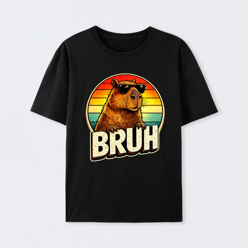 Retro Sunglasses Capybara Bruh Funny Animal Meme Capy T-Shirt