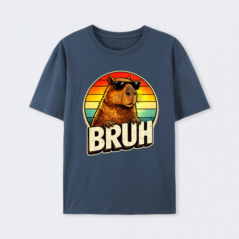 Retro Sunglasses Capybara Bruh Funny Animal Meme Capy T-Shirt