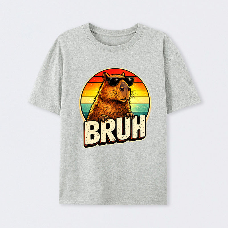 Retro Sunglasses Capybara Bruh Funny Animal Meme Capy T-Shirt