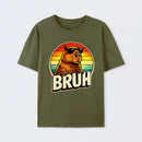 Retro Sunglasses Capybara Bruh Funny Animal Meme Capy T-Shirt