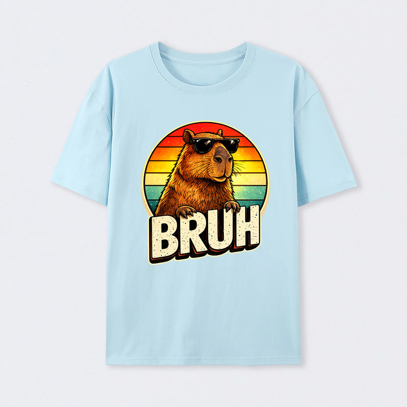 Retro Sunglasses Capybara Bruh Funny Animal Meme Capy T-Shirt