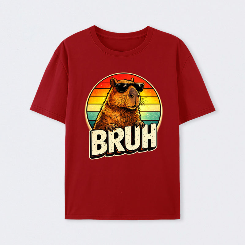 Retro Sunglasses Capybara Bruh Funny Animal Meme Capy T-Shirt
