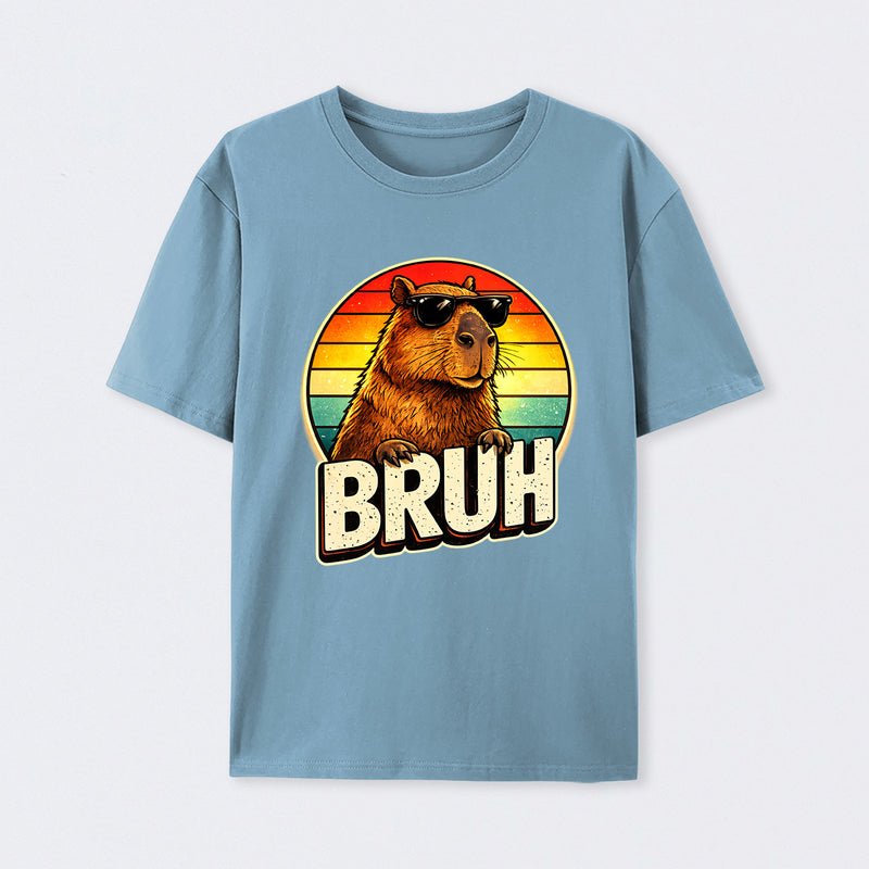 Retro Sunglasses Capybara Bruh Funny Animal Meme Capy T-Shirt