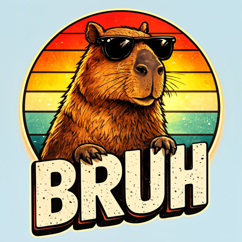 Retro Sunglasses Capybara Bruh Funny Animal Meme Capy T-Shirt