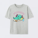 Relaxolotl ¨C Cute Axolotl Relaxing Enjoying Reading And Cookies T-Shirt