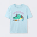 Relaxolotl ¨C Cute Axolotl Relaxing Enjoying Reading And Cookies T-Shirt