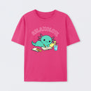 Relaxolotl ¨C Cute Axolotl Relaxing Enjoying Reading And Cookies T-Shirt