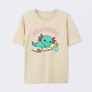 Relaxolotl ¨C Cute Axolotl Relaxing Enjoying Reading And Cookies T-Shirt