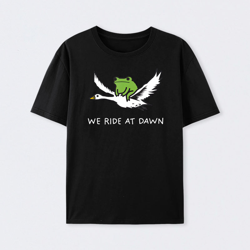 We Ride At Dawn Frog Frogcore Minimal T-Shirt