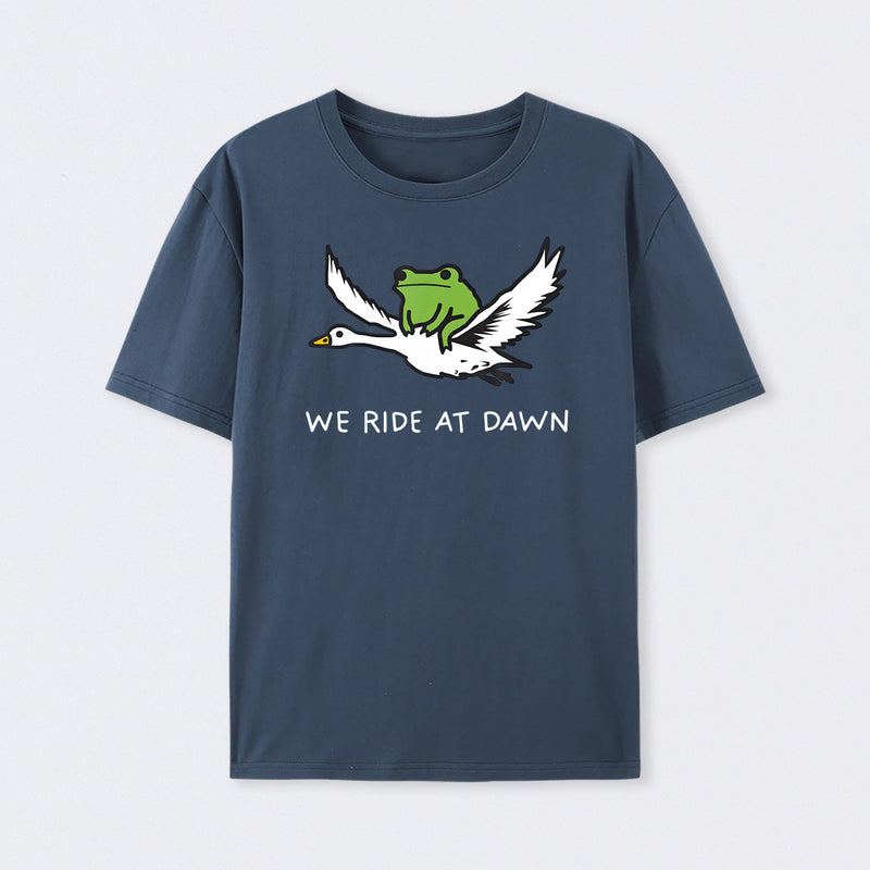 We Ride At Dawn Frog Frogcore Minimal T-Shirt
